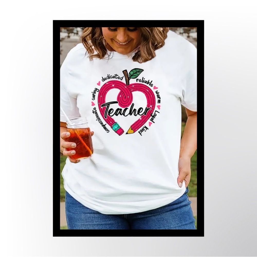 ‼️‼️Clearance-Plus Size Pencil & Teacher Casual T-Shirt
